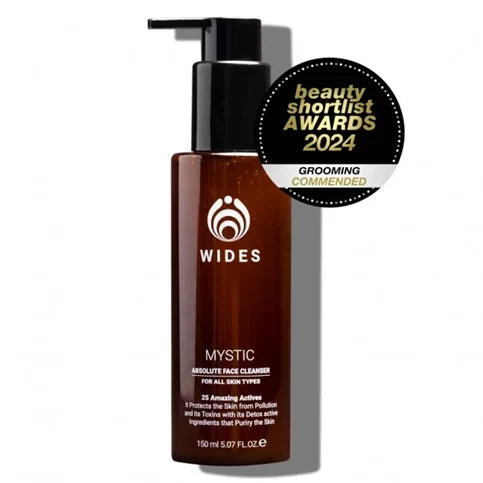 WIDES MYSTIC limpiador facial: botella con sello Beauty Shortlist Awards 2024