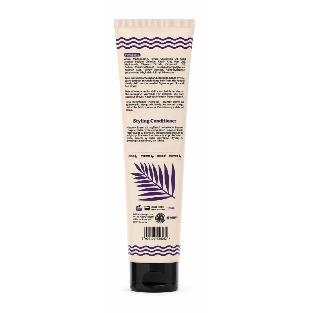 Etiqueta trasera del tubo Montibus Styling Conditioner de BY ELEMENTUM