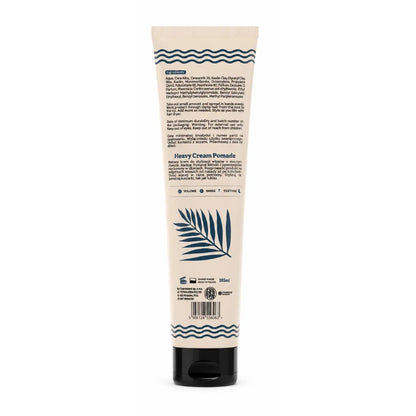 Etiqueta trasera del tubo Nubibus Heavy Cream Pomade de BY ELEMENTUM
