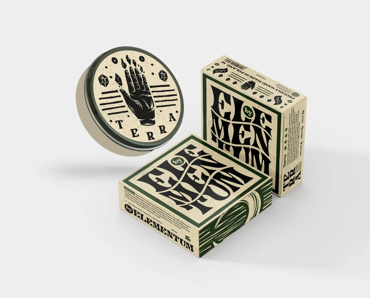 Caja y bote de pasta mate Terra Firm Matte Paste de BY ELEMENTUM